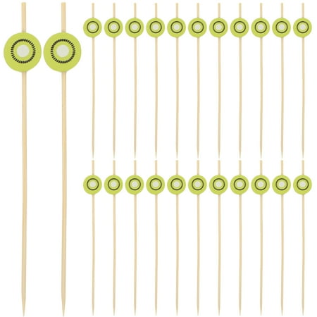 

100pcs Kiwifruit Shape Cocktail Picks Dessert Sticks Disposable Cake Picks Party Accessories
