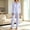 Light Blue, variant on Women Silk Pajamas Set, Long Sleeve Satin Pajamas for Women Sleepwear Button Down Pjs Set Two-piece Hot Pink XL(XL)