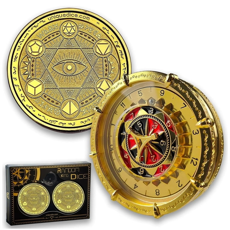 D20 Roulette Cube Spinner pour jeu de dés DND, 7 en 1 Dragon métallique D&D avec