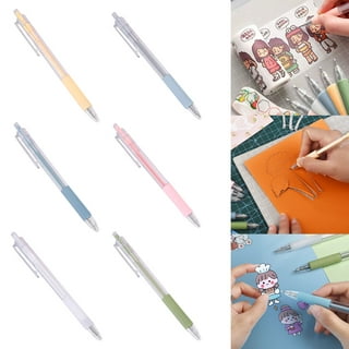 5pcs Paper Cutter Pen Set Student Utility Knife Pen Creative Paper Cutter  Knife For Greeting Cards Posters School Office Supplies Type 1