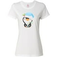 thumbnail image 3 of Inktastic Cute Christmas Penguin in Blue Hat Women's T-Shirt, 3 of 5