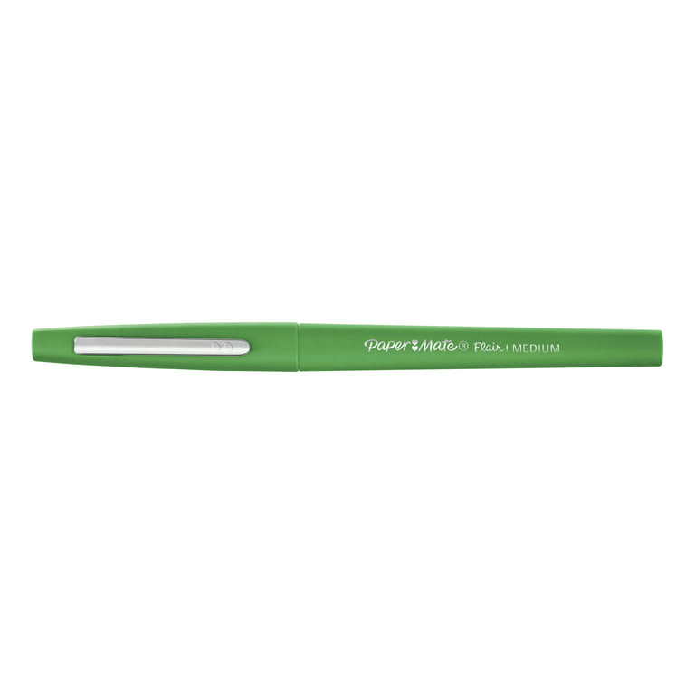 Paper Mate Point Guard Flair Needle Tip Stick Pen Green Ink 0.7mm