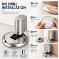thumbnail image 6 of ABPETE Magnetic Door Stopper, No-Drill Adhesive Floor Door Stop with Silent Mechanical Catch, Heavy-Duty Door Holder for up to 3/4 in Gaps, Home and Garage, Silver, 6 of 7