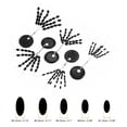 thumbnail image 2 of Uxcell 5 Sizes 30 in 1 Oval Shape Fishing Rubber Bobber Beads Stoppers Black 1 Set/450 Pieces, 2 of 6