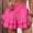 Hot Pink, variant on Women's Elastic High Waisted Tiered Ruffle Shorts Cute Summer Comfy Smocked Shorts Pants