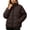 Coffee, variant on Womens Puffer Jacket Stand Collar Zip Up Lightweight Casual Fall Winter Quilted Coat With Pockets