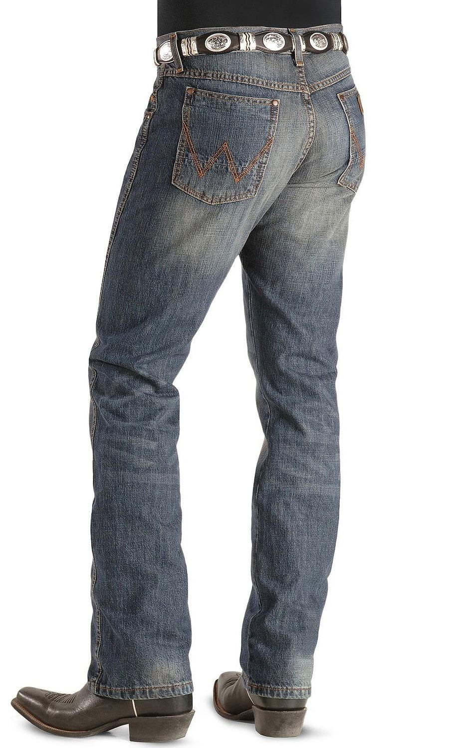 wrangler men's retro slim fit straight leg jean, dark knight, 35w x 32l -  