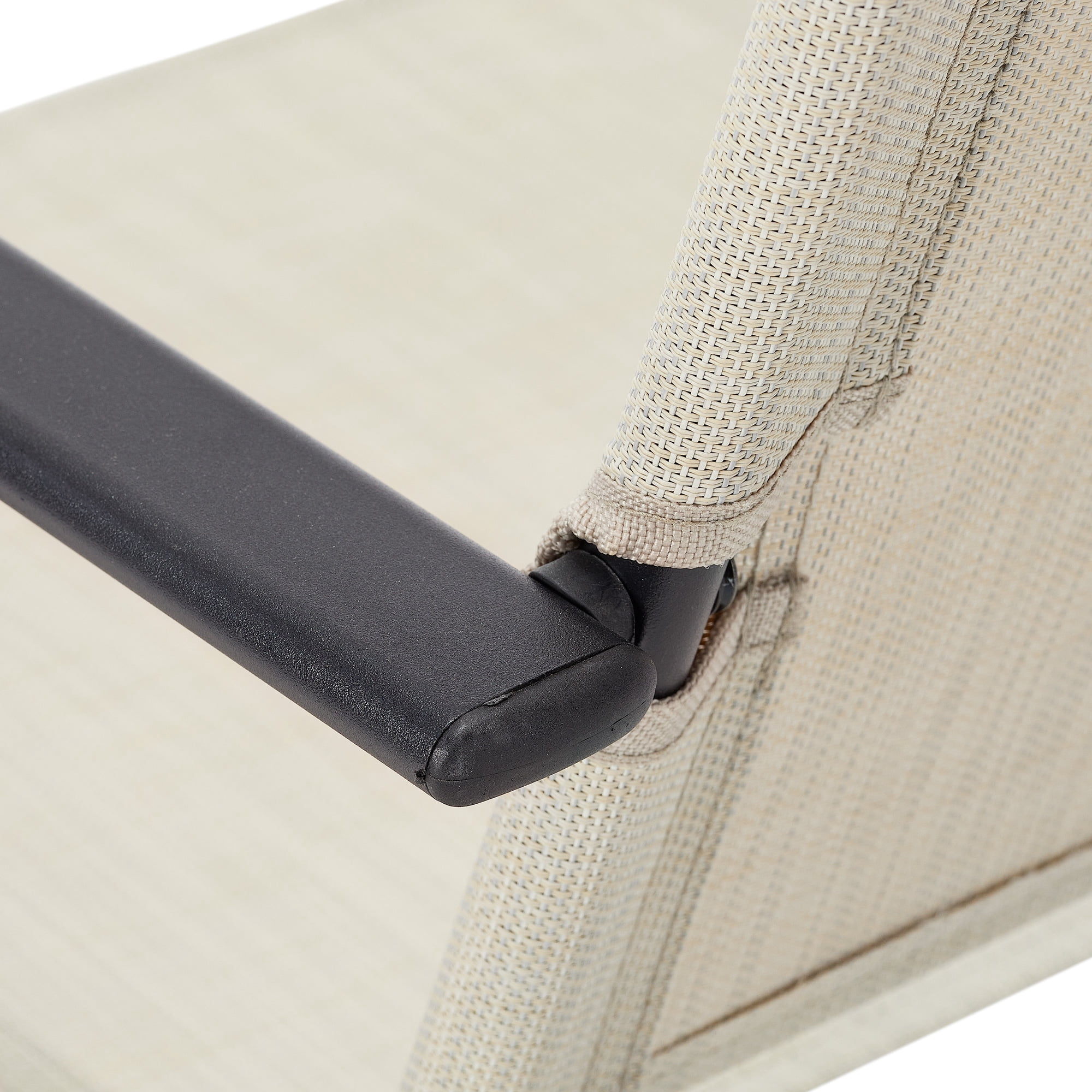 Mainstays Greyson Steel and Sling Folding Adult Outdoor Patio Armchair, Beige (Set of 2)