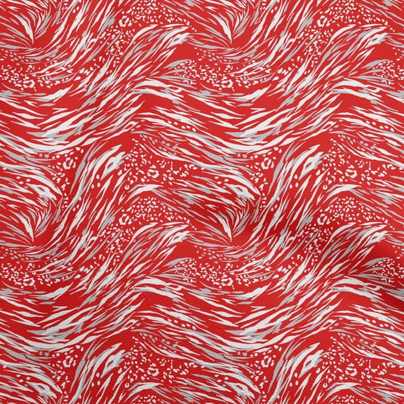oneOone Georgette Viscose Red Fabric Animal Skin Sewing Craft Projects Fabric Prints By Yard 42 Inch Wide
