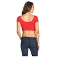 thumbnail image 2 of Roxy Juniors Surf Crop Top Tee (True Red, Medium), 2 of 2