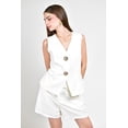 thumbnail image 1 of Conjunto de lino con boton decorativo Roman Fashion /Juvenil, 01575 (Blanco) blanco M, 1 of 6