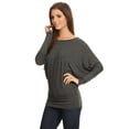 thumbnail image 2 of Moa Collection Women's Relaxed Fit Tunic Top Dolman Sleeve Knit Casual Style, 2 of 4