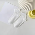 thumbnail image 3 of DQRPSEETB 6 Pairs Womens Socks Ruffle Turn Casual Ankle Socks Breathable Cool Knit Cotton Lettuce Crew Frilly Sock Women Socks,Ankle Socks White, 3 of 5