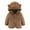 Coffee, variant on Horkkom Toddler Fleece Jacket Bear Zip Up Hoodie Warm Solid Color Winter Coat for Boys Girls