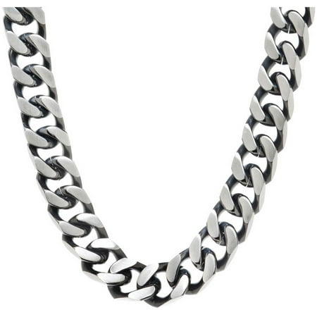 American Steel Men's Stainless Steel Jewelry/Black IP Ion Plated 30 Two-Tone Curb Chain Necklace, 13.00mm