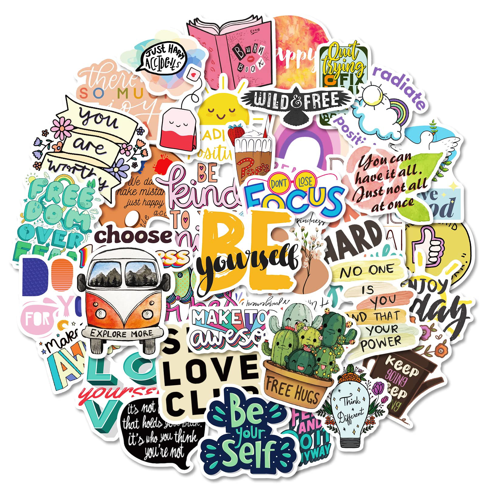 50pcs Inspirational Quote Stickers Vision Board Supplies, Positive  Motivational Stickers For Adults Students Teachers, Vinyl Waterproof  Encouraging Stickers For Water Bottles Laptops Phone Case Scrapbook  Envelope