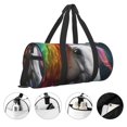 thumbnail image 3 of Fotbe Colorful Haired White Horse Bolsa Deportiva de Lona Plegable con Estampado, Bolsa de Gimnasio con Bolsillo Seco/Húmedo, Bolsa de Viaje Ultraligera de Gran Capacidad, 3 of 6