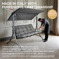 thumbnail image 3 of Made in Italy SUNJOY 3-Seat Deluxe Outdoor Patio Garden Swing with Steel Frame, Adjustable Canopy, 3 of 14
