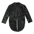 thumbnail image 4 of Alvivi Kids Boys Sparkle Sequin Tailcoat Tuxedo Blazer Party Wedding Dance Show Suit Jacket Black 10, 4 of 5