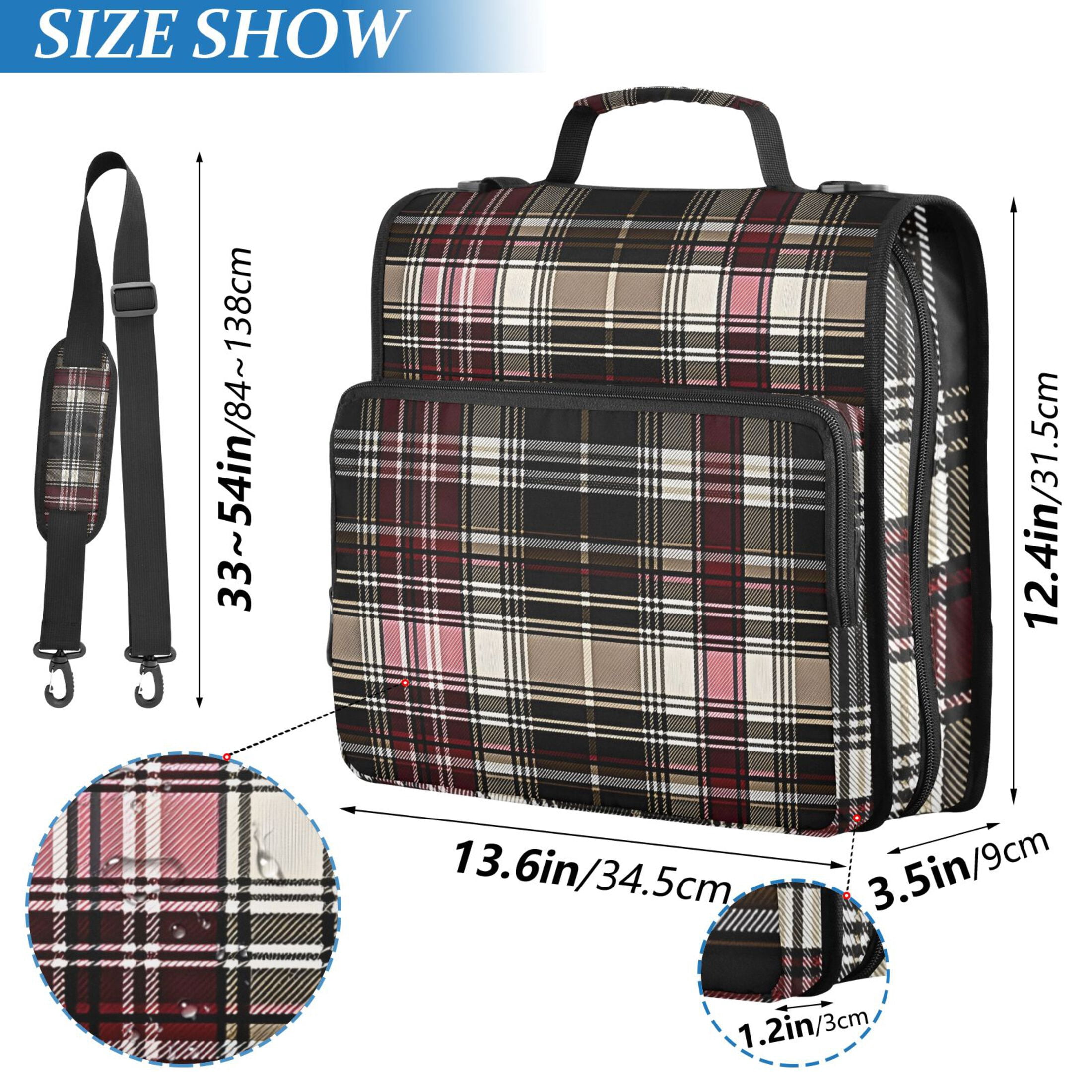 ALAZA Zipper Binder Retro Checkered-a1 3 Ring Trapper Keeper File Folder Organizer Bag