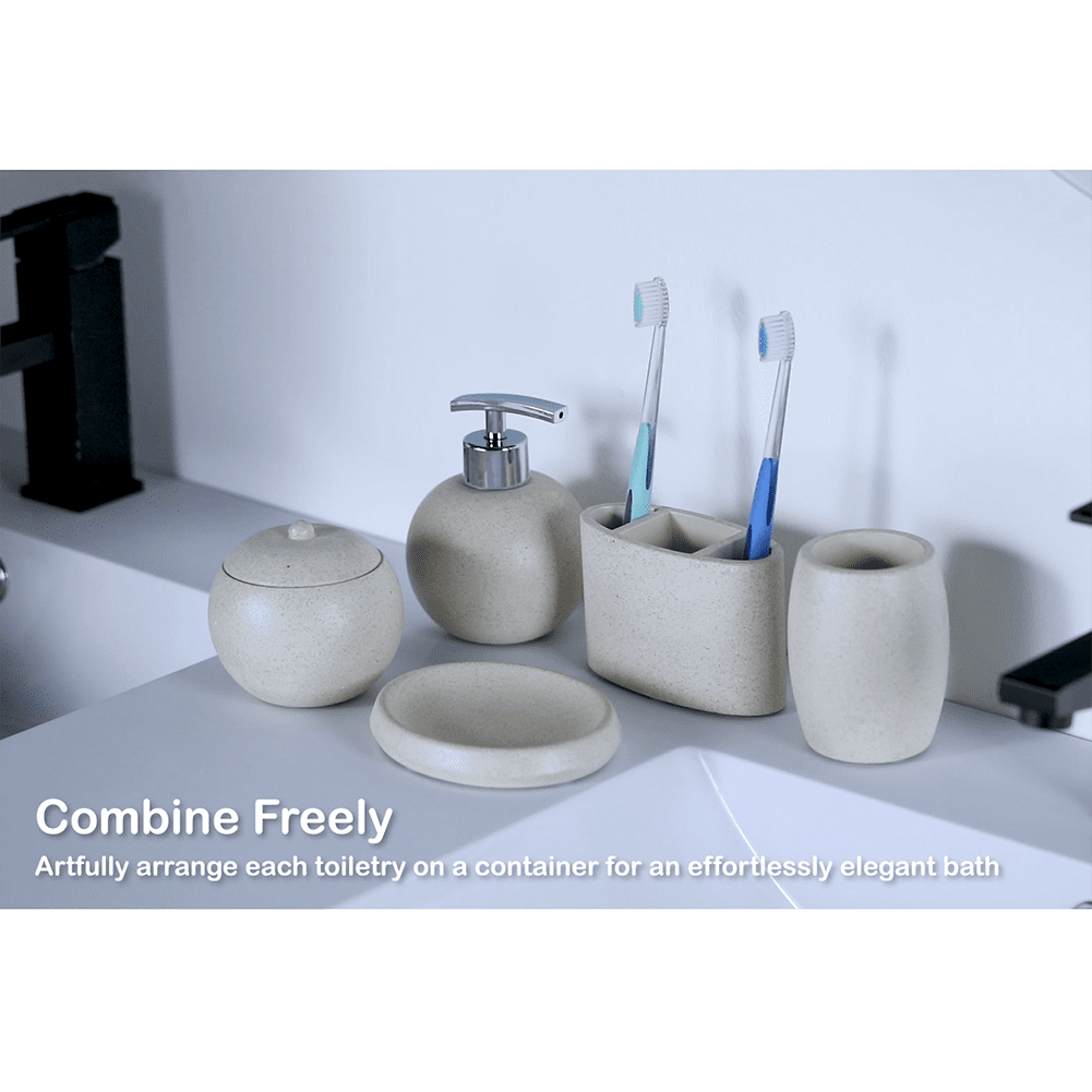 Canddidliike Modern Bathroom Accessory Set, 5 Pieces Vanity Countertop