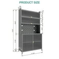 thumbnail image 5 of GZXS 73" Tall Metal Pantry Cabinet with Hutch, Adjustable Shelves, Pegboard with Hooks and Wire Holes, Microwave Stand, Coffee Bar Buffet Storage for Kitchen, Dining, or Living Room, Gray, 5 of 8