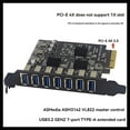 thumbnail image 3 of Tarjeta de Expansión PCIe USB3.2 GEN2 de 10 Gbps, Tipo A, PCI-e de 4X A 7 Puertos, Tarjeta Adaptadora de Expansión USB 3.0, Tarjeta Controladora PCI-e, 3 of 8