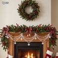 thumbnail image 4 of Acrylic Christmas Tree Ornament Decor 3-Layer Crystal Bead Garland, 19.7in Lightweight Hanging Swag with Snowflakes Ice Cones, Draping Decoration for Tree Mantel Fireplace, 4 of 6