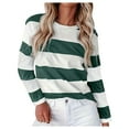 thumbnail image 1 of TSADFHJI Long Chandail en Molleton pour Femmes, Col Rond Décontracté, Manches Longues, Haut Imprimé Assorti, T-Shirt 1 TG Vert, 1 of 5