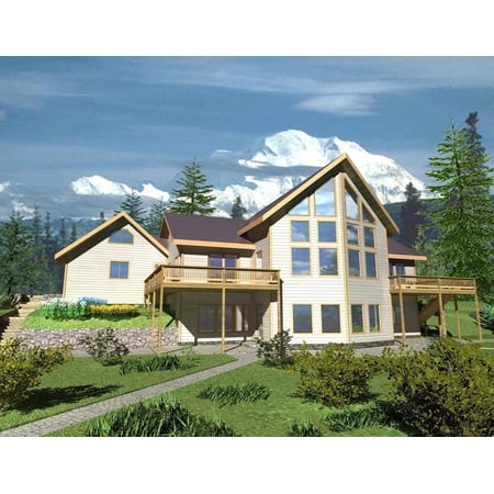 001-2097: Beach & coastal Mountain 3 Bed, 3 Bath Luxury Home Plan, 3820 Sq Ft: Full Blueprints with License to Build by Home Plan Marketplace - Lesuto