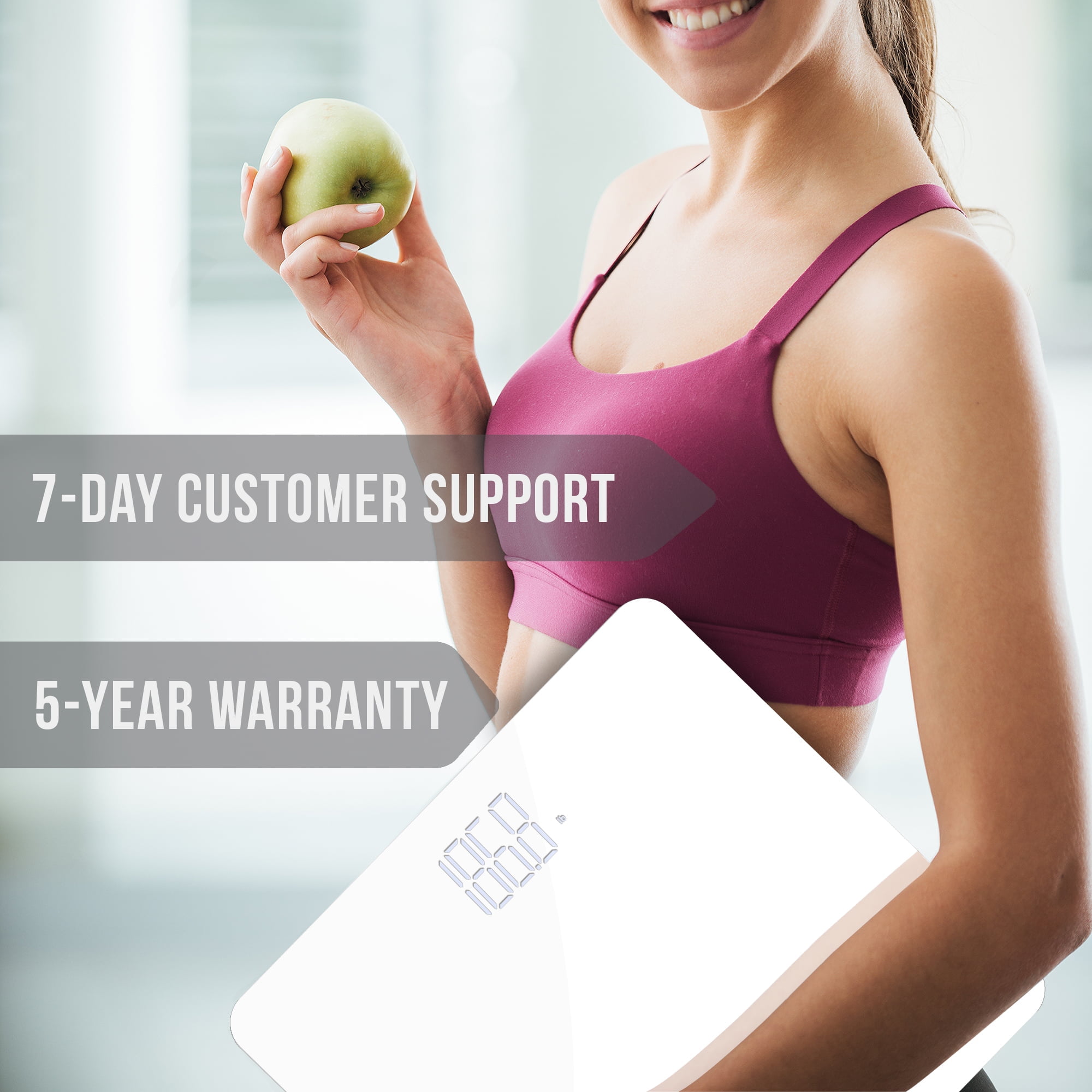 INEVIFIT Bathroom Scale, Highly Accurate Digital Bathroom Body Weight Scale, Precisely Measures Weight up to 400 lbs - White