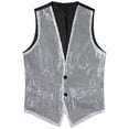 thumbnail image 4 of TiaoBug Womens Shiny Sequins Vest Button Sleeveless Jacket Nightclub Prom Party Waistcoat Silver XL, 4 of 7