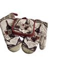 thumbnail image 1 of Wine Fruit 3 Piece Kitchen Linen Oven Mitt Pot Holder Set Pack, 1 of 4