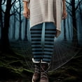 thumbnail image 2 of Tnhcen Halloween Striped Yoga Pants for Women: Soft Milk Silk Fleece-Lined Leggings with Stretch Slim-Fit Workout Pants for Gym Running & Casual Wear - S-3XL Available in Multi-Color, 2 of 9