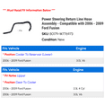 thumbnail image 2 of Power Steering Return Line Hose Assembly - Compatible with 2006 - 2009 Ford Fusion 2007 2008, 2 of 2