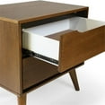 thumbnail image 3 of Home Square Set of 2 Mid-Century Wood 2-Drawer Nightstands in Oak, 3 of 6