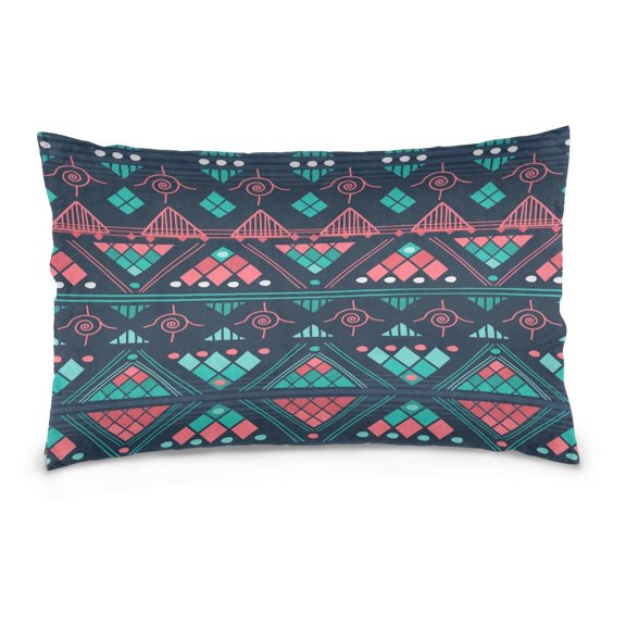 POPCreation Navy Blue Ethnic Style Patterns Throw Pillow Case Vintage Cushion Cover 20x30 inches