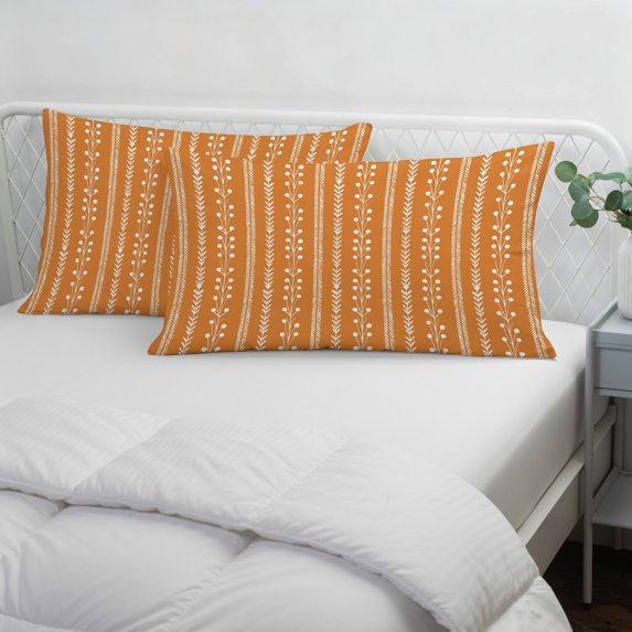 Vintage Bohemia Throw Pillow Cover 20 x 26 Inch Decorative Pillow Cover Fall Rustic Minimalist Stripes Art Orange Lumbar Pillowcase Seasonal Rectangle Cushion Case for Couch Sofa Bed Living Room