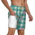 thumbnail image 3 of Goofa Starfish On Checkered Background Printed Men's Swim Trunks Board Shorts Quick Dry Mens Swimming Trunks with Compression Liner,Breathable Fit Hawaii Beach Shorts-Small, 3 of 9