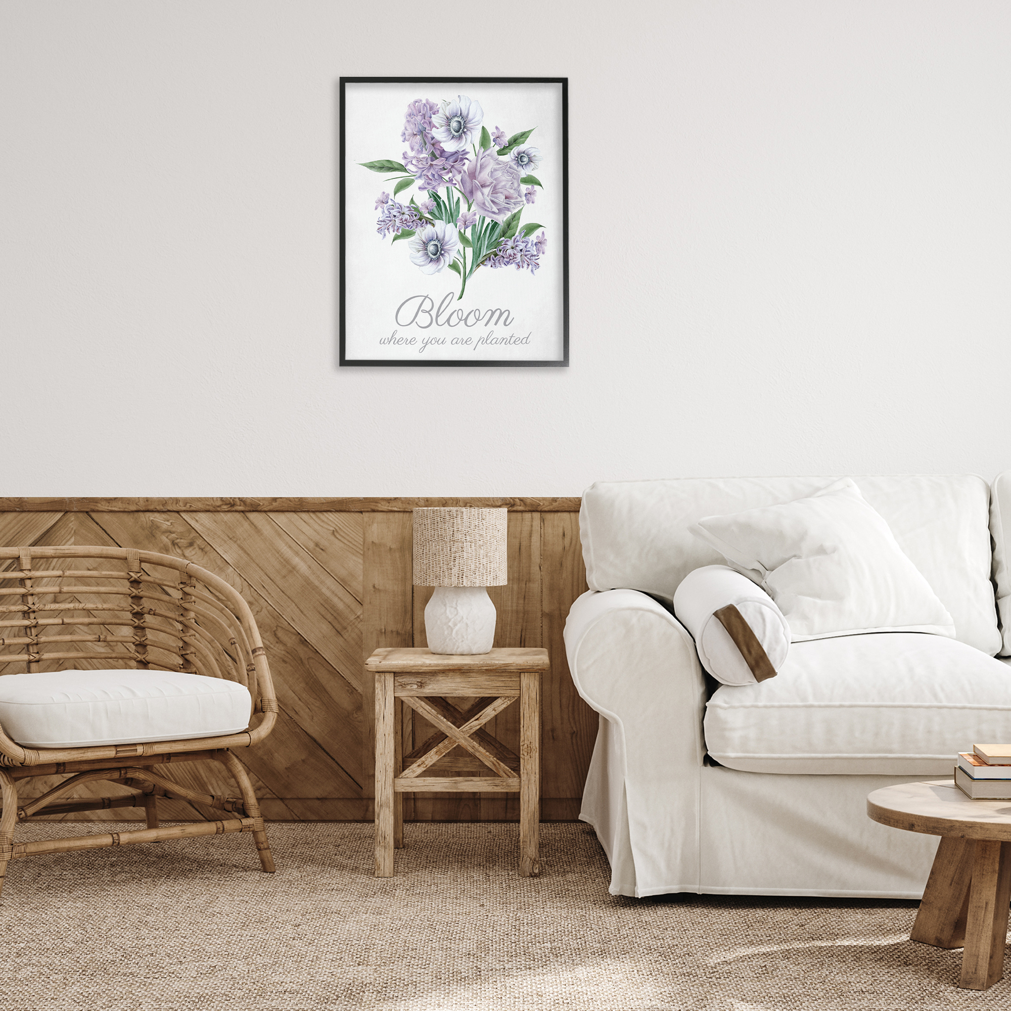 Stupell Industries Vintage Bloom Phrase Botanical & Floral Painting Black Framed Art Print Wall Art, 24 x 30
