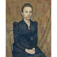 thumbnail image 2 of Georges Lemmen 12x14 Gold Ornate Wood Frame and Double Matted Museum Art Print Titled - Portrait of the Artist's Sister (1891), 2 of 4