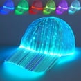 thumbnail image 3 of Fiber Optic Light Up Baseball Cap LED Hat with 7 Colorful Luminous, 3 of 11