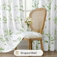 thumbnail image 4 of Non-See-Through Sage Green and White Privacy Sheer Curtains 52 X 84 Inch Length 2 Panels, Leaf Floral Printed Light Filtering Semi Sheer Window Curtains Drapes for Bedroom Living Room, 4 of 6