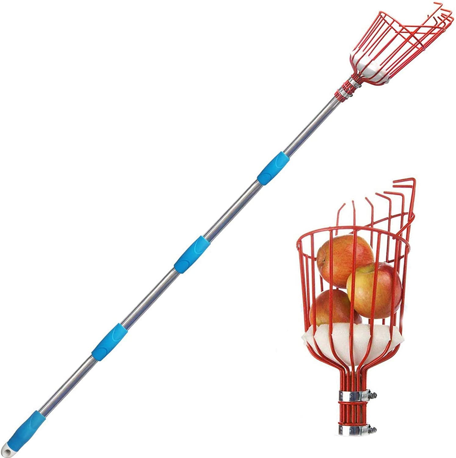 COCONUT Fruit Picker Tool Fruit Picker with Basket and Pole Easy to Assemble 