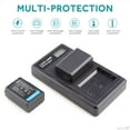 thumbnail image 4 of Replacement 2 Pack NP-FW50 Camera Battery Charger Kit with USB Cord for  Alpha A3000 A5000 A5100 A6000 A6500 A6300 A6400 A55 A7 A7II A7R A7RII A7S A7SII NEX-3 NEX-5 NEX-6 NEX-7 NEX-C3 NEX-F3, 4 of 7