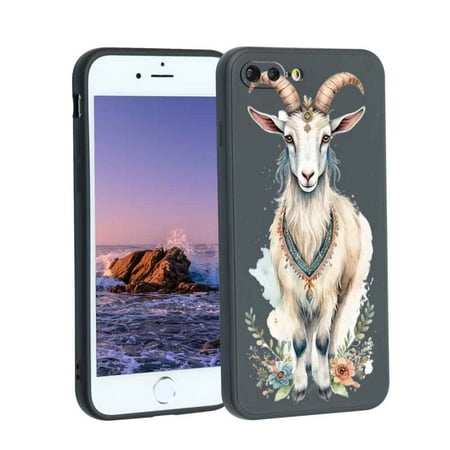 a-cute-boho-Goat-222 phone case for iPhone 7 Plus for Women Men Gifts,Flexible Painting silicone Anti-Scratch Protective Phone Cover