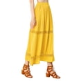 thumbnail image 4 of Allegra K Women's Long Skirts Elastic Waist Lace Insert A-Line Maxi Skirt, 4 of 7