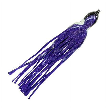 Boone Big Game Trolling Squid Skirt 4 1/4 5 Pack Black Purple Belly