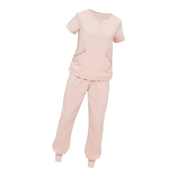 Uniforms Scrub Set Nurse Top and Pants for Massaging Healthcare Cosmetology M