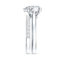 thumbnail image 3 of Rosec Jewels Certified Moissanite Wedding Ring Set - 2 Carat Engagement Ring with Enhancer - D-VS1 Grade, 925 Sterling Silver, US 4.00, 3 of 8